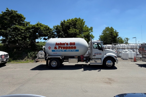 John's Oil & Propane delivery truck for propane fuel