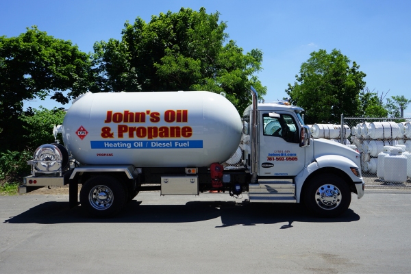 John's Oil & Propane delivery truck for propane